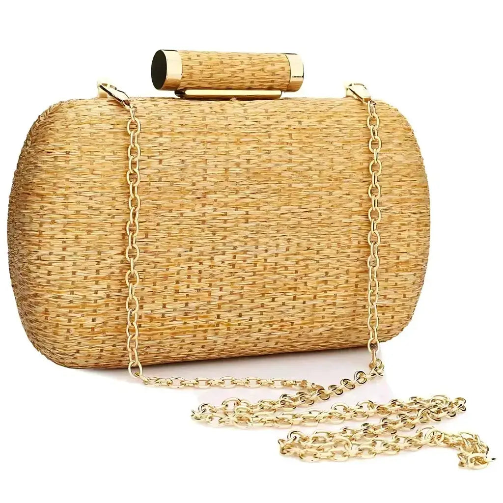 Nature Beige Straw Clutch