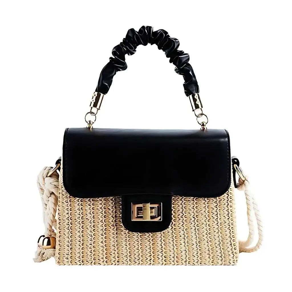 Secret Black Straw Bag