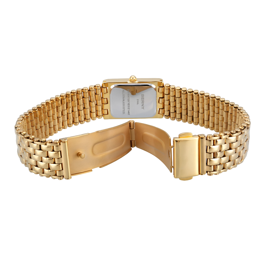 Golden Women’s Watch BERNY – Waterproof with Gift Box