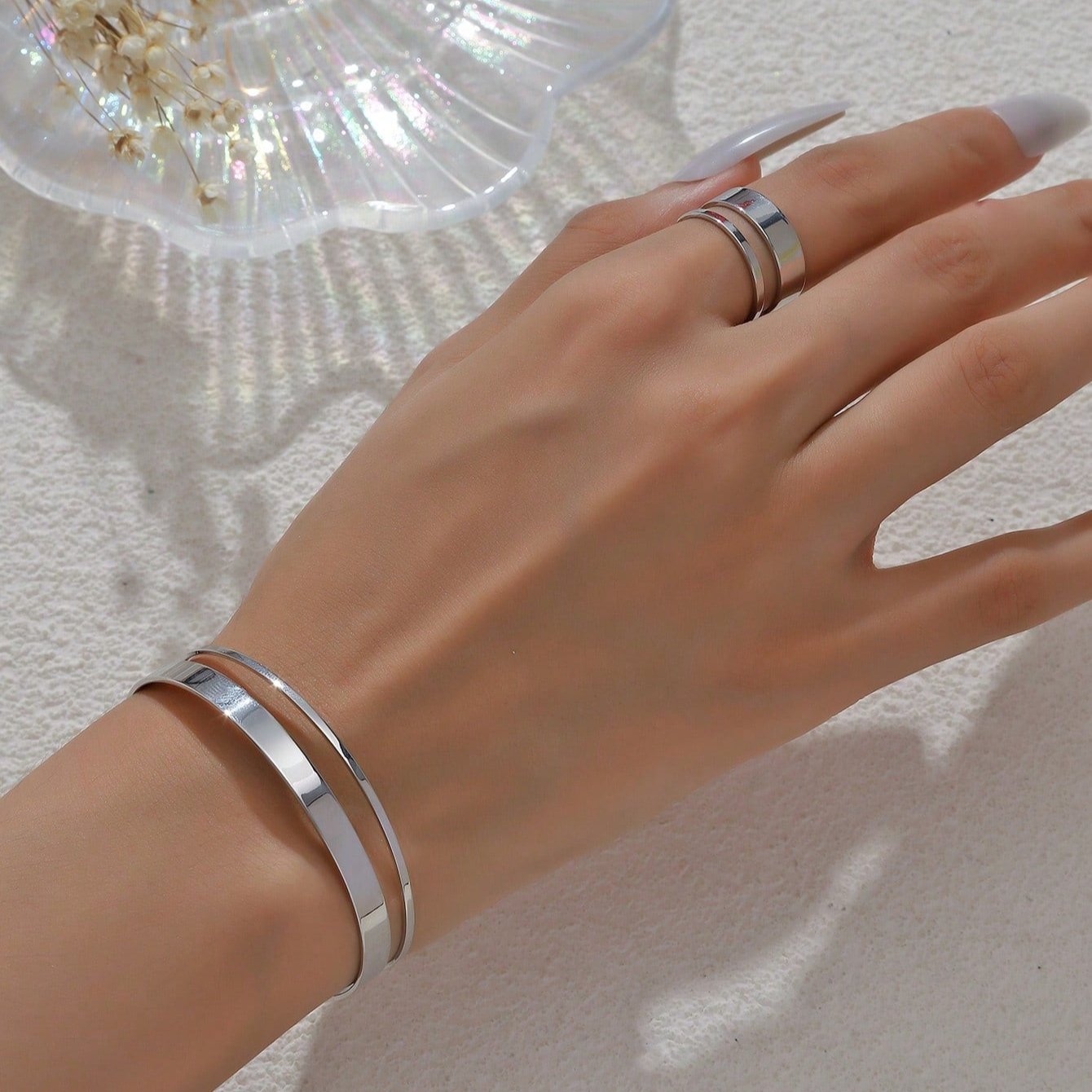 Minimalist Geometric Parallel Jewelry Set