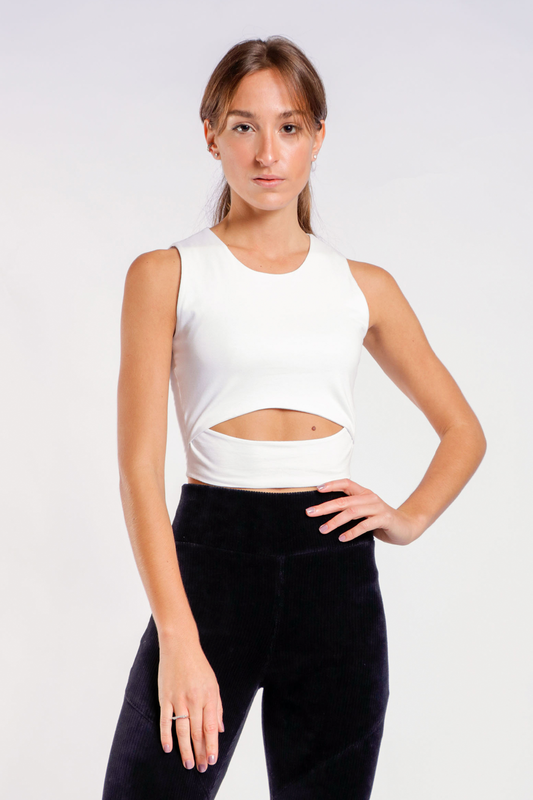 White Lah Cropped Top