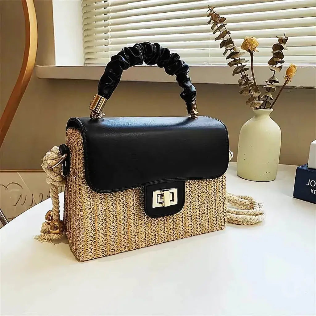 Secret Black Straw Bag
