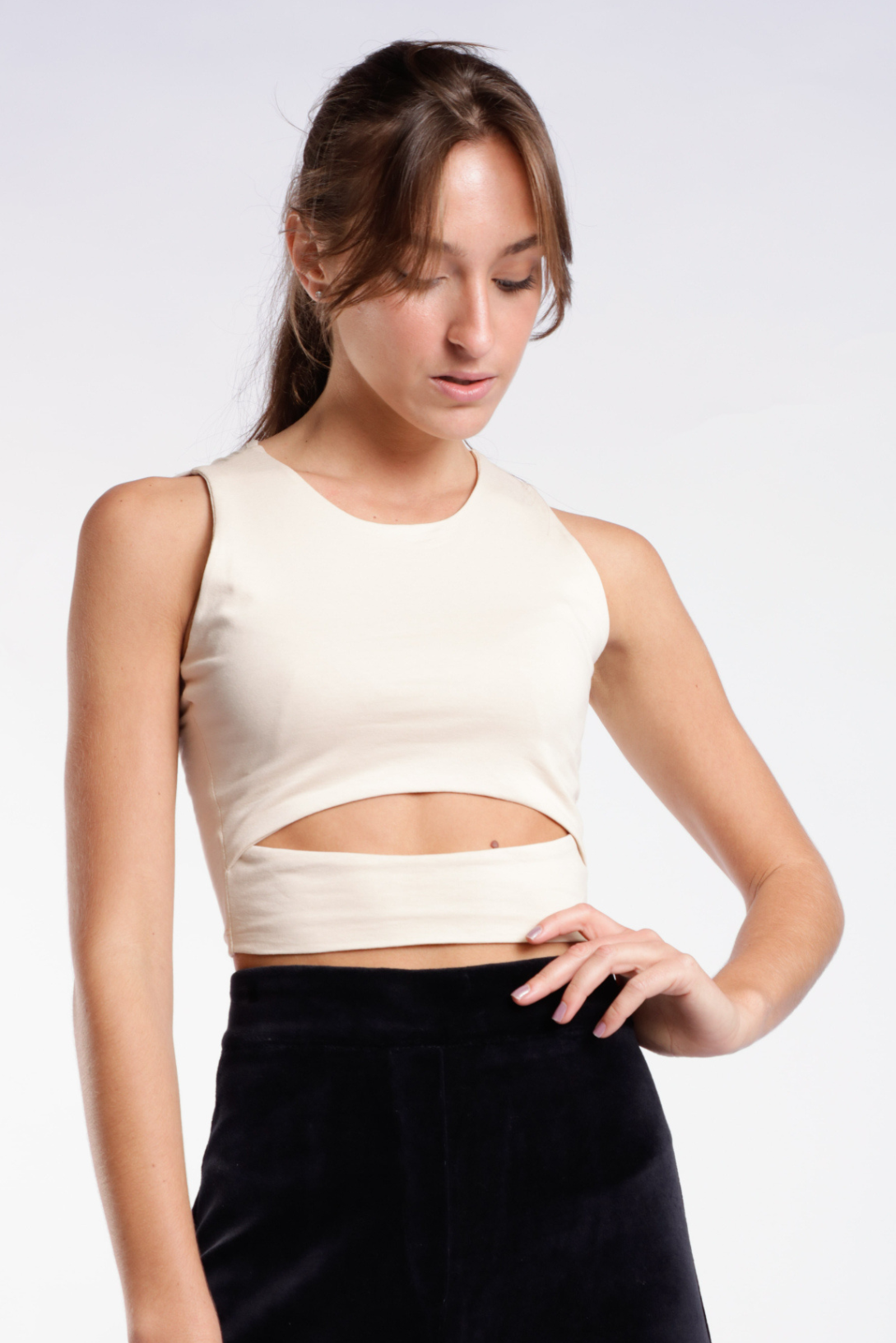 White Lah Cropped Top