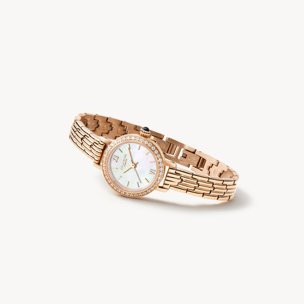 Mother-of-Pearl Watch with Rose Gold and Zirconia